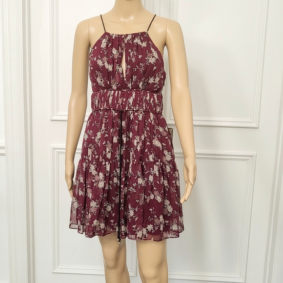 Cinq a Sept Berry Floral Silk Dress - Picture 4 of 4